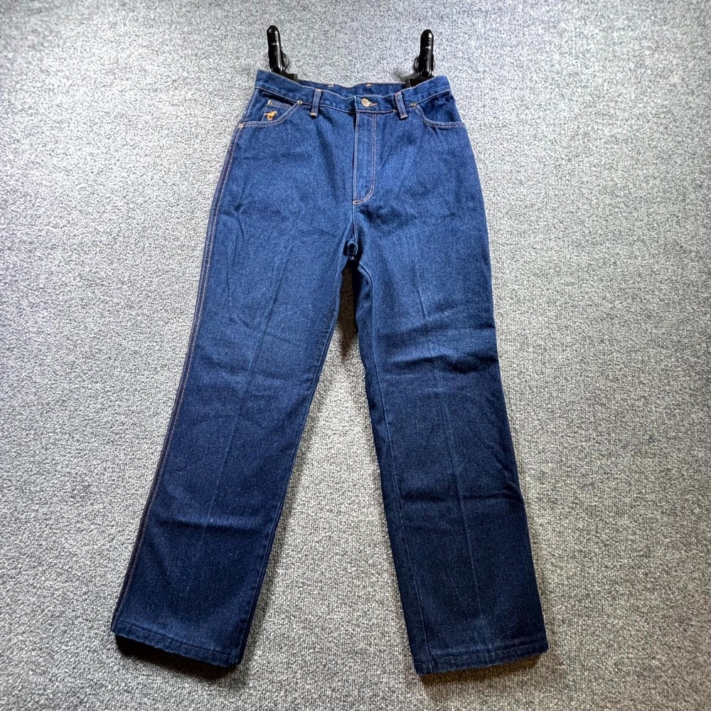 VTG Wrangler MX695PW Jeans Womens 16 Dark Wash Denim Straight Western USA